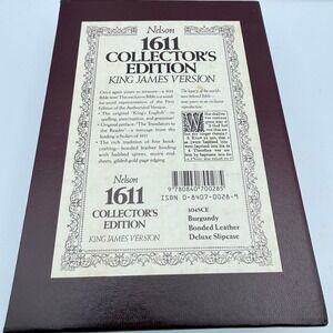 Nelson 1611 Collector's Edition King James Version Bible Burgundy Leather 304SCE
